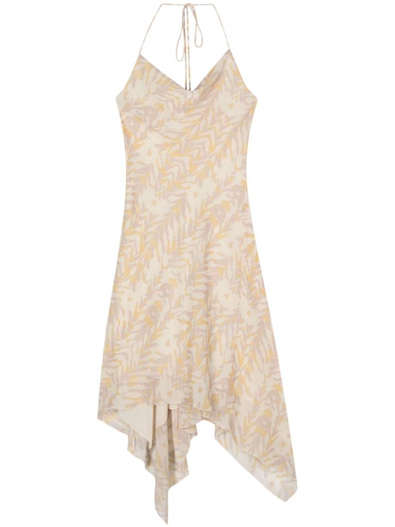 Patrizia Pepe abstract-pattern handkerchief dress - Neutrals von Patrizia Pepe