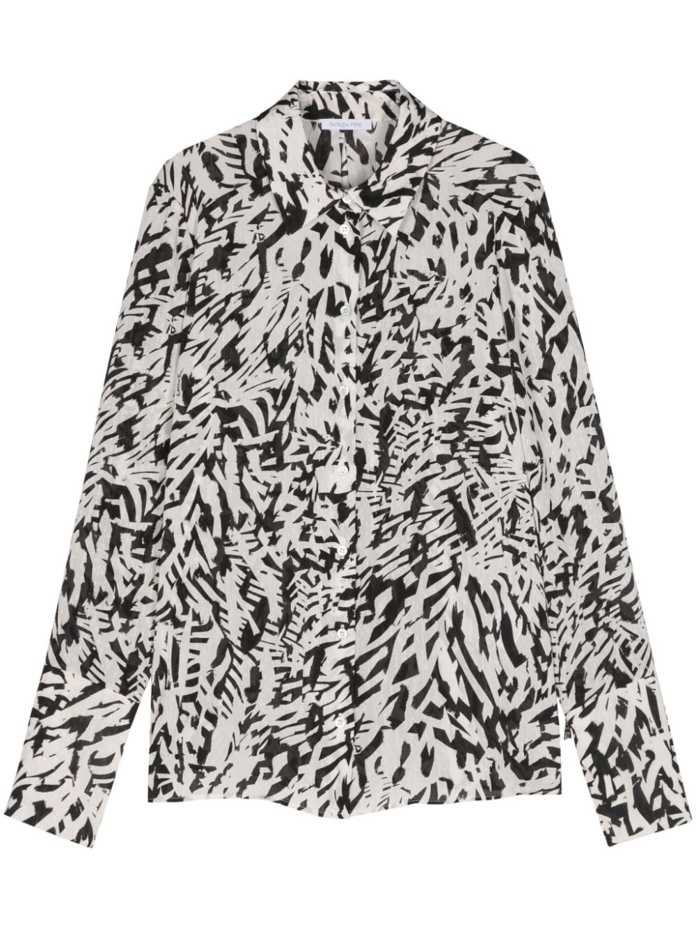 Patrizia Pepe abstract-print georgette shirt - Neutrals von Patrizia Pepe