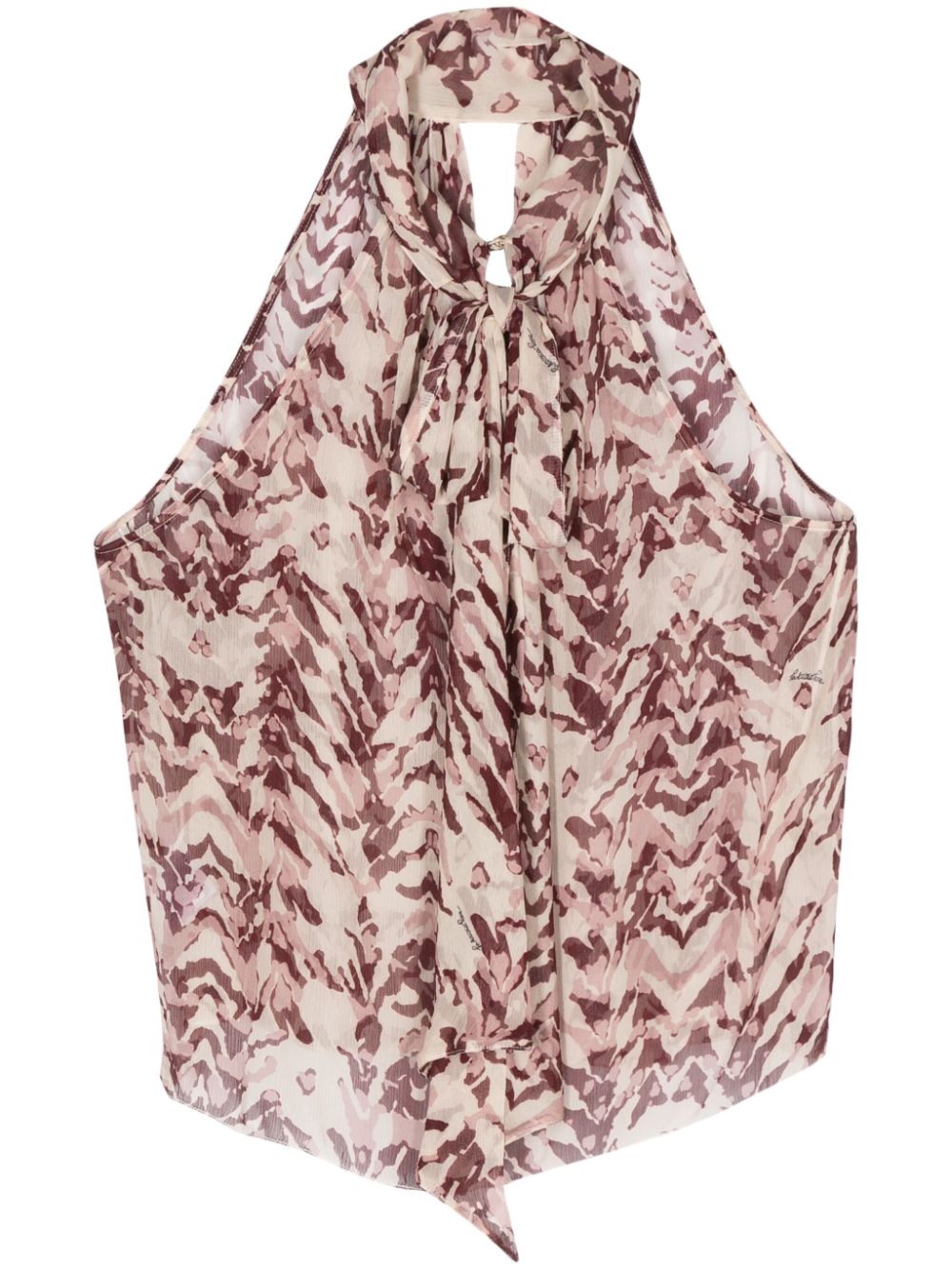 Patrizia Pepe animalier-print georgette blouse - Neutrals von Patrizia Pepe