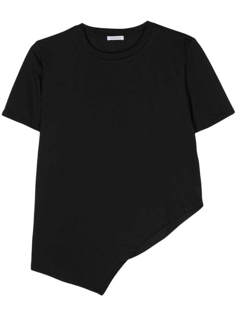 Patrizia Pepe asymmetric cotton T-shirt - Black von Patrizia Pepe