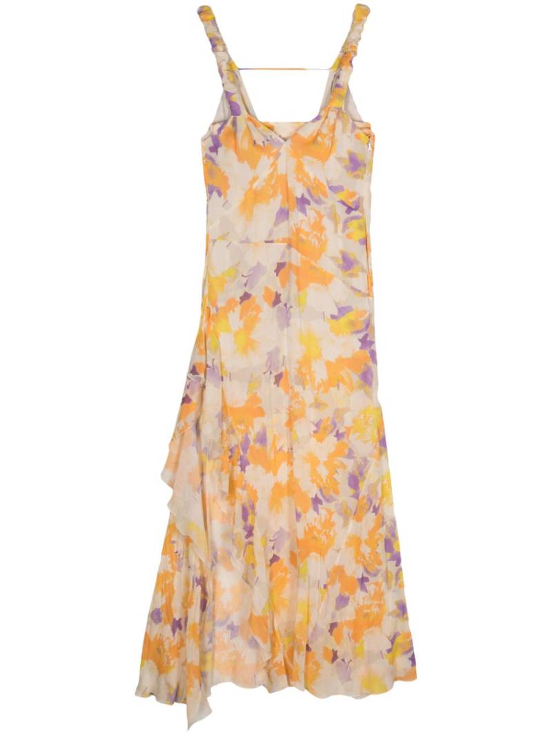 Patrizia Pepe asymmetric floral-print dress - Orange von Patrizia Pepe