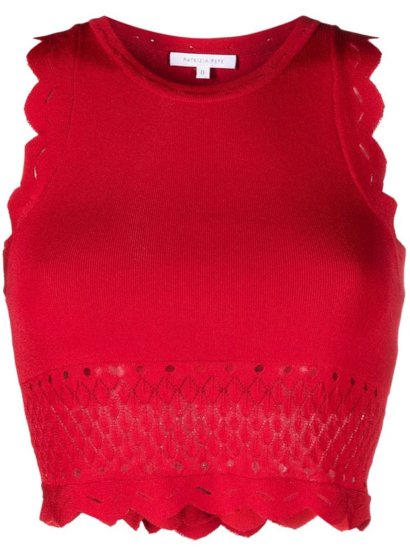 Patrizia Pepe bee-plaque pointelle tank top - Red von Patrizia Pepe