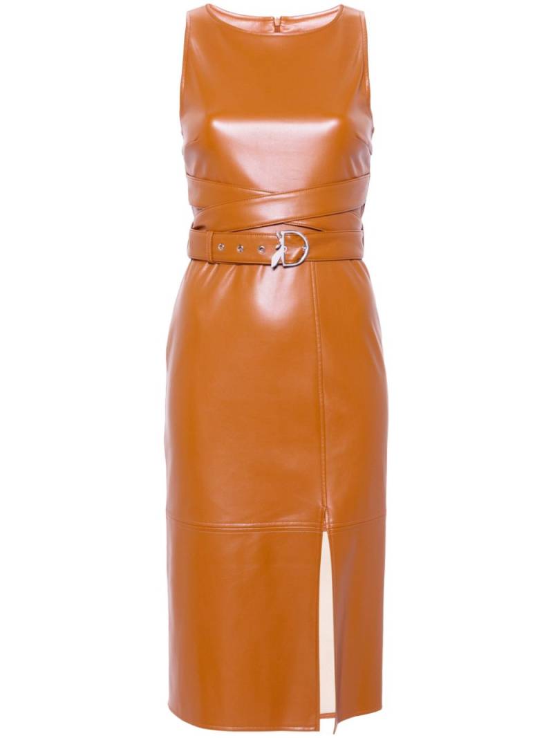 Patrizia Pepe belted midi dress - Brown von Patrizia Pepe