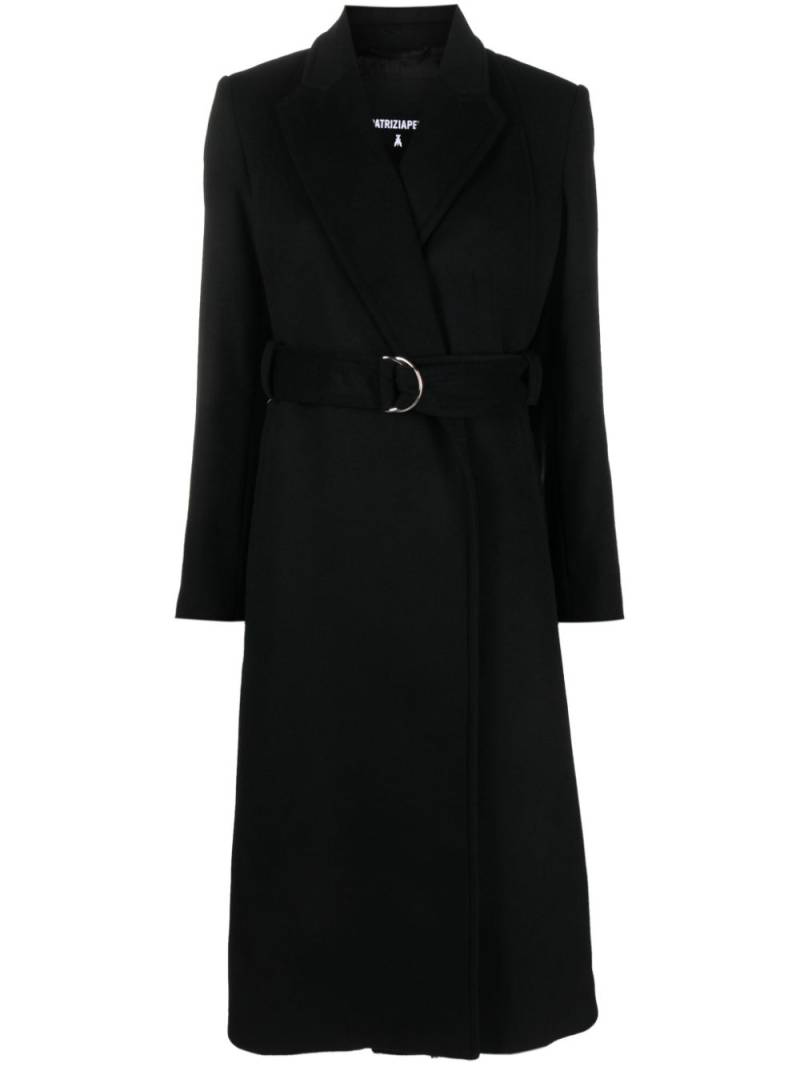 Patrizia Pepe belted-waist long-sleeve coat - Black von Patrizia Pepe