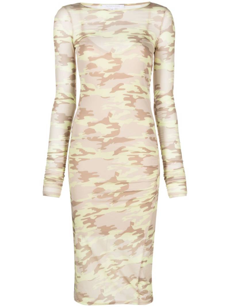 Patrizia Pepe camouflage print tulle dress - Yellow von Patrizia Pepe