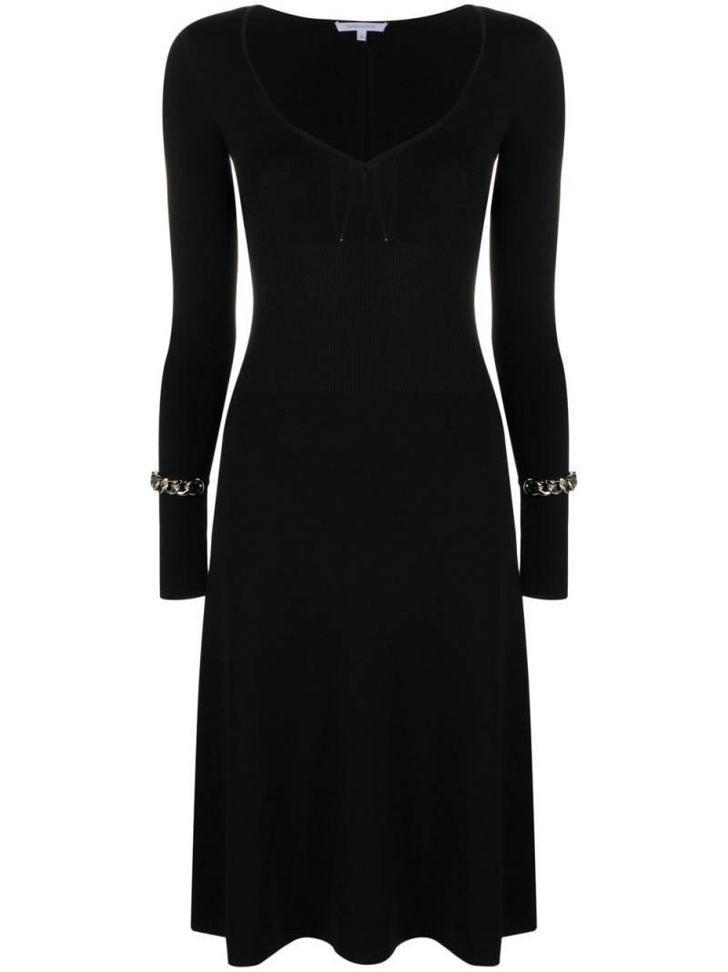 Patrizia Pepe chain detail midi dress - Black von Patrizia Pepe