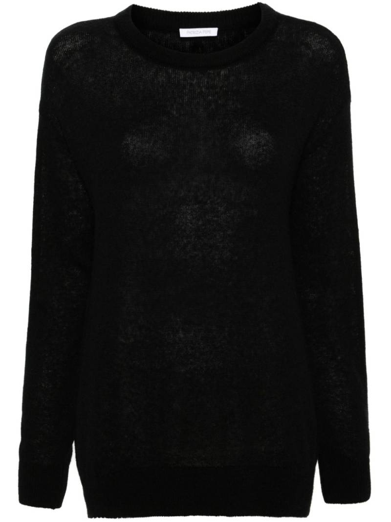 Patrizia Pepe crew-neck brushed-effect jumper - Black von Patrizia Pepe