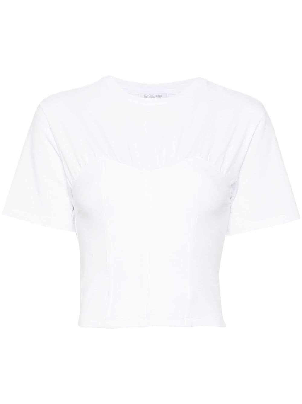Patrizia Pepe crew-neck corset T-shirt - White von Patrizia Pepe