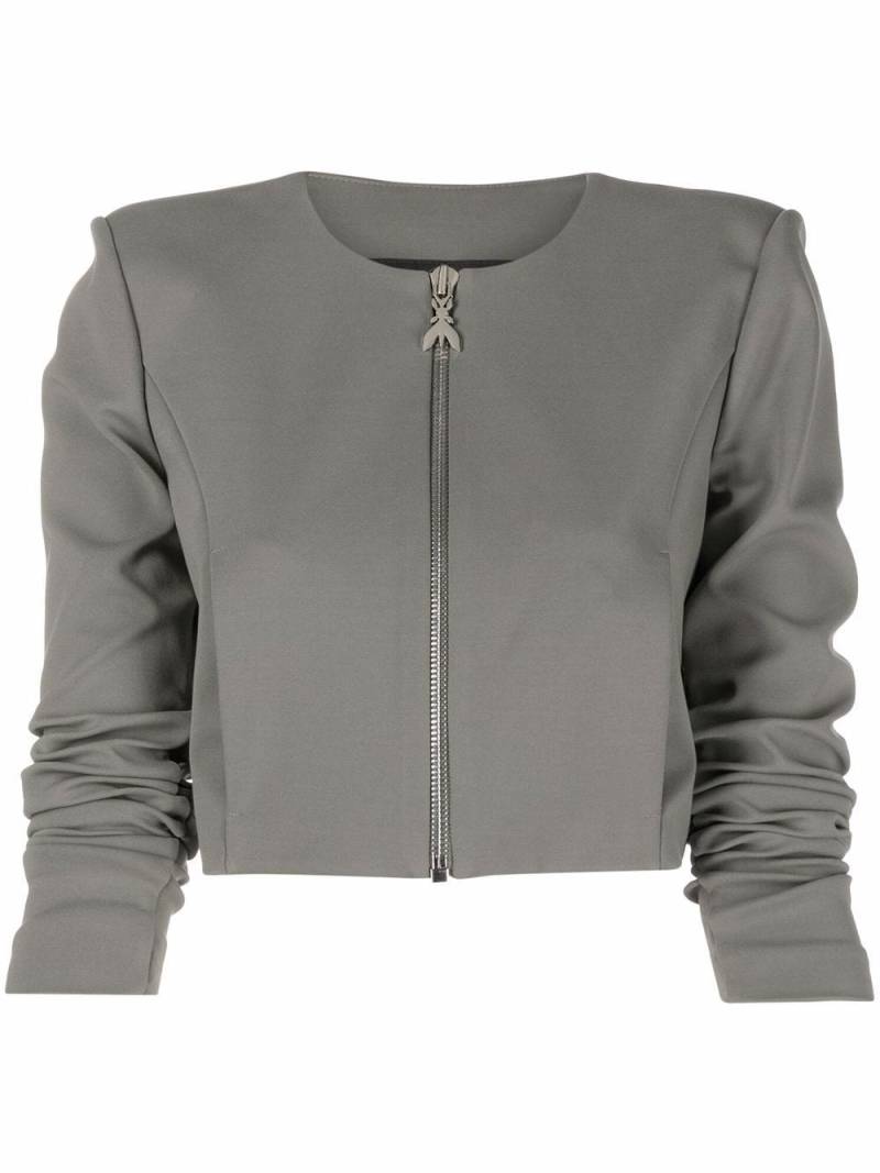 Patrizia Pepe cropped zip-up jacket - Grey von Patrizia Pepe