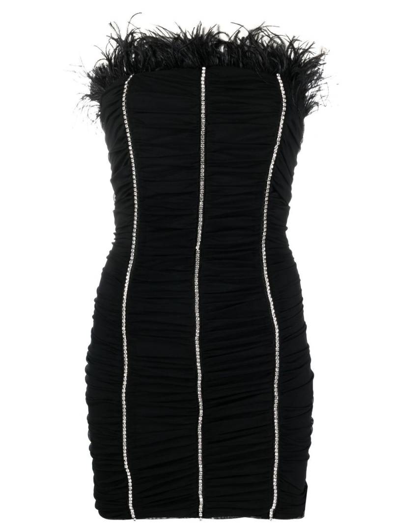 Patrizia Pepe crystal-embellished feather-detail dress - Black von Patrizia Pepe