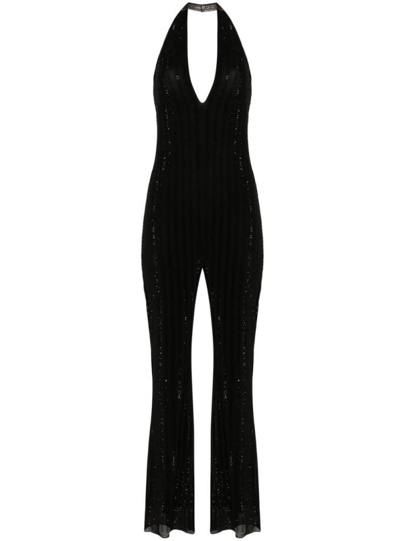 Patrizia Pepe crystal-embellished halterneck jumpsuit - Black von Patrizia Pepe