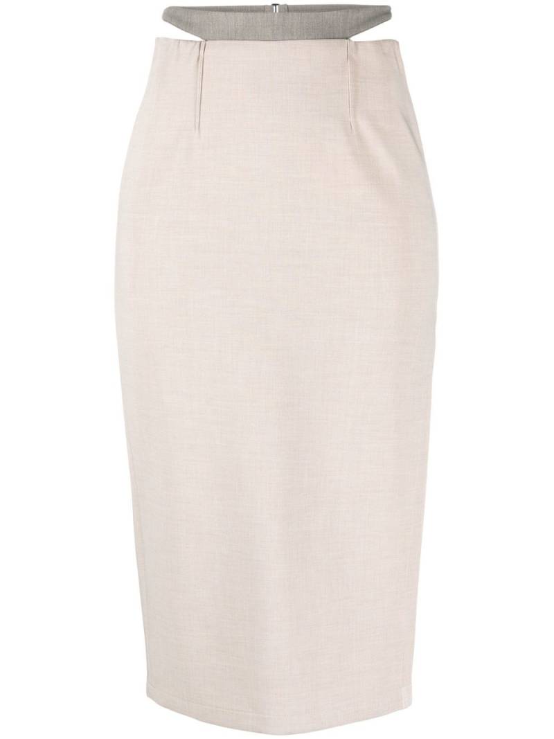 Patrizia Pepe cut-out pencil skirt - Neutrals von Patrizia Pepe