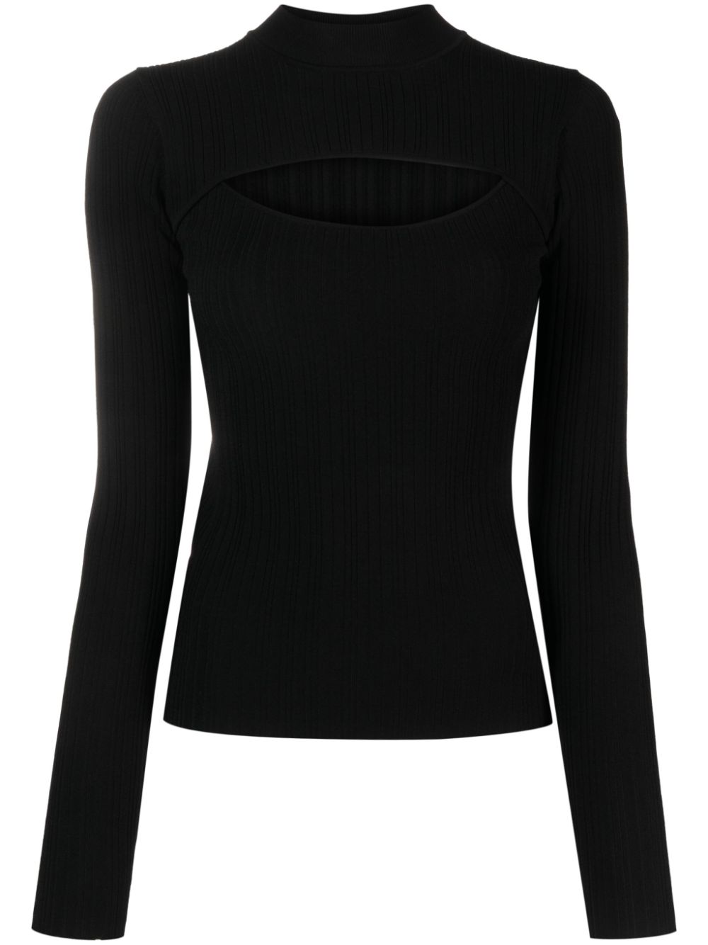 Patrizia Pepe cut-out ribbed-knit jumper - Black von Patrizia Pepe