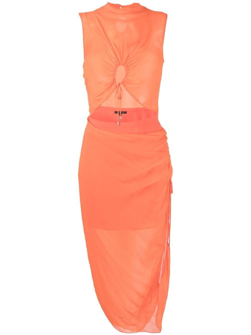 Patrizia Pepe cut-out transparent midi dress - Orange von Patrizia Pepe