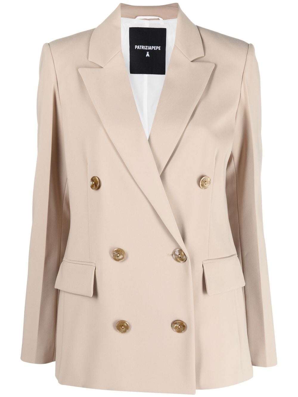 Patrizia Pepe double-breasted peak-lapel blazer - Brown von Patrizia Pepe