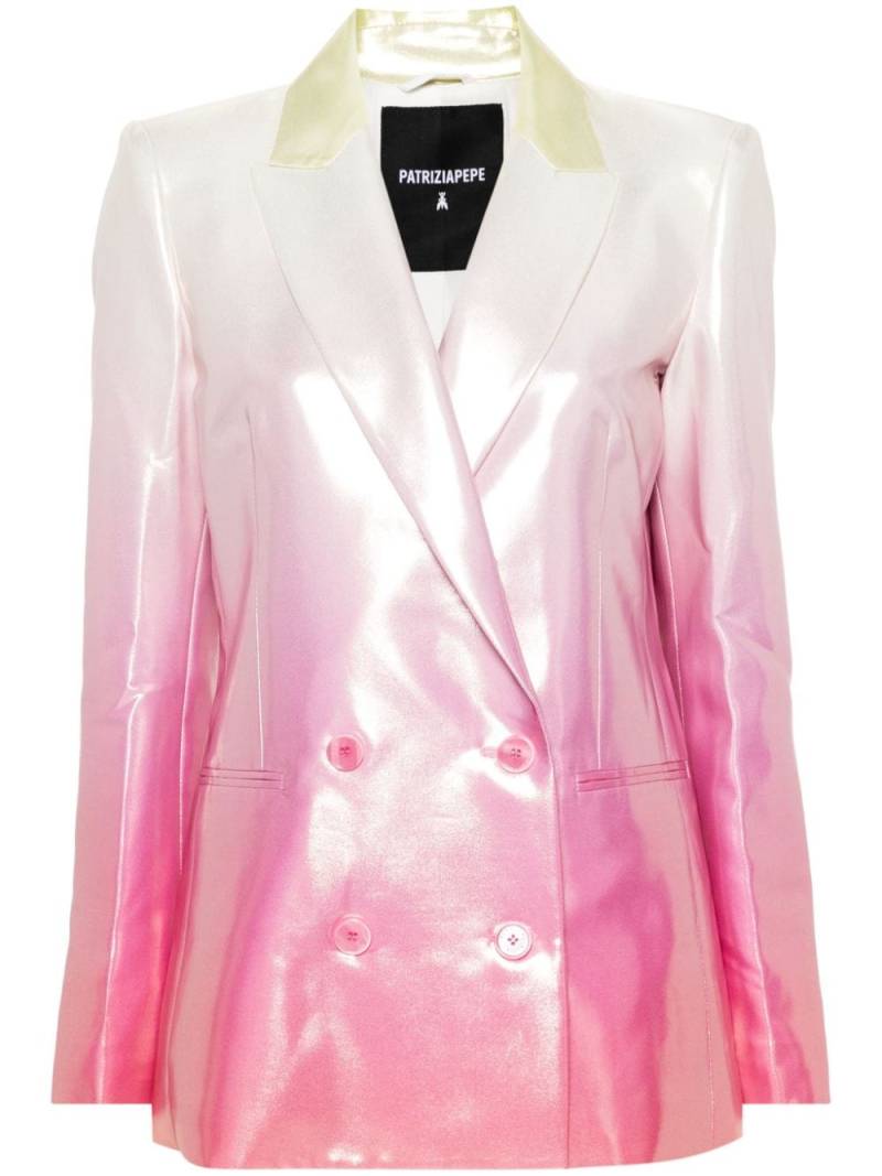 Patrizia Pepe double-breasted satin blazer - Pink von Patrizia Pepe