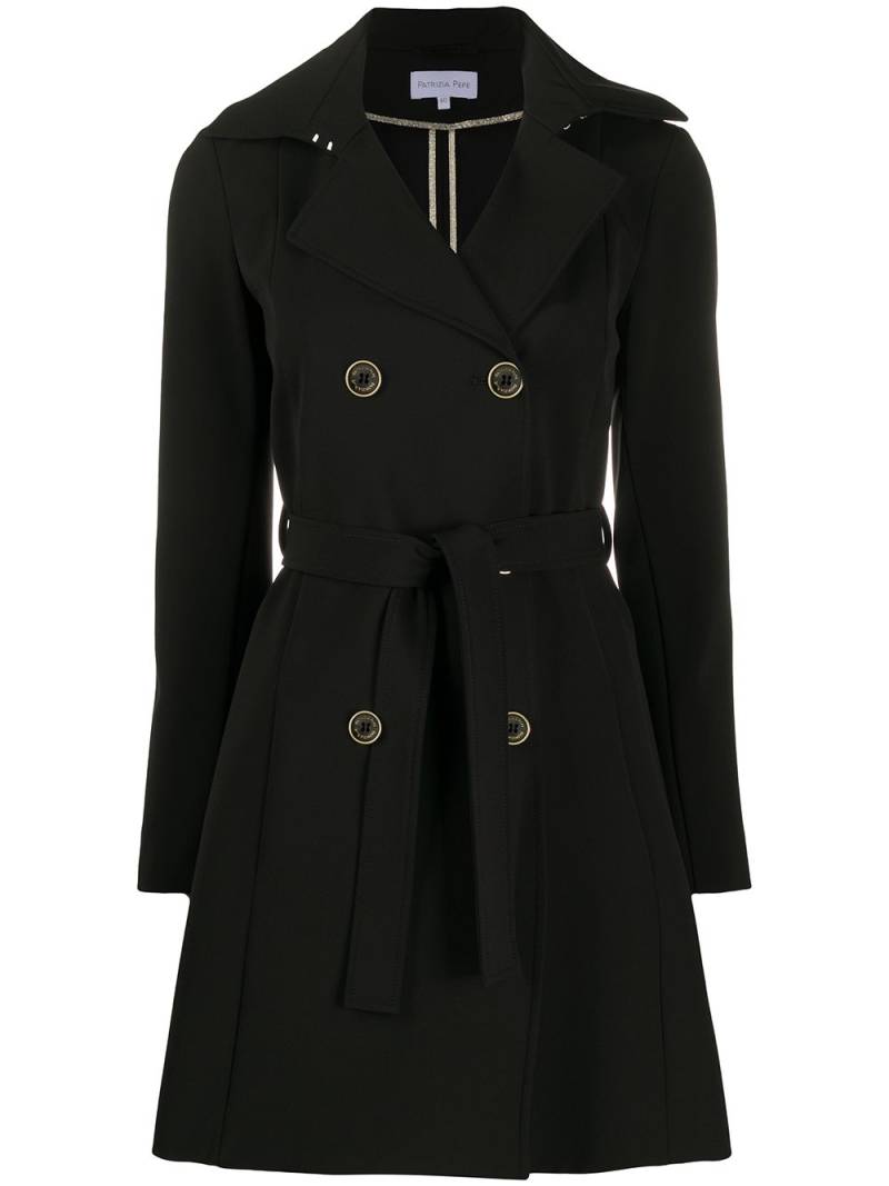 Patrizia Pepe double breasted trench coat - Black von Patrizia Pepe