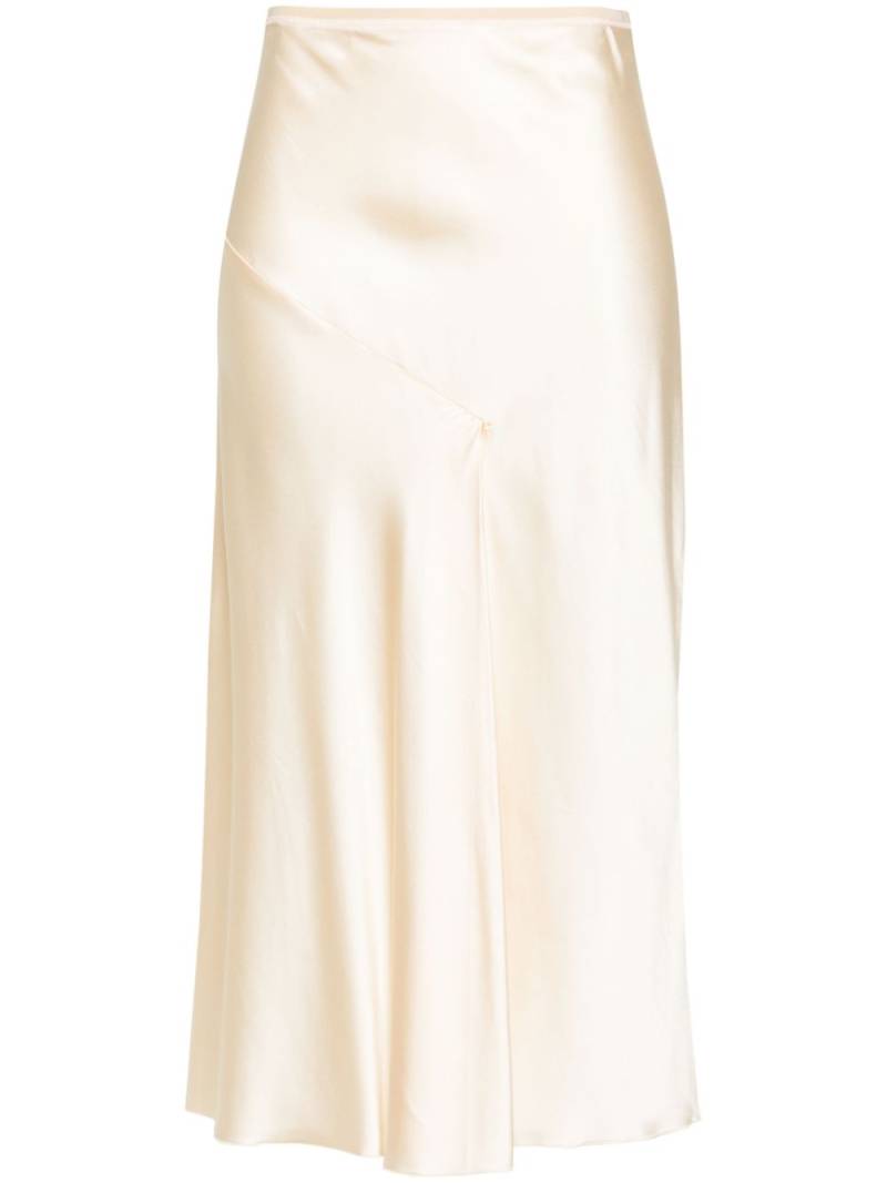 Patrizia Pepe draped satin midi skirt - Neutrals von Patrizia Pepe