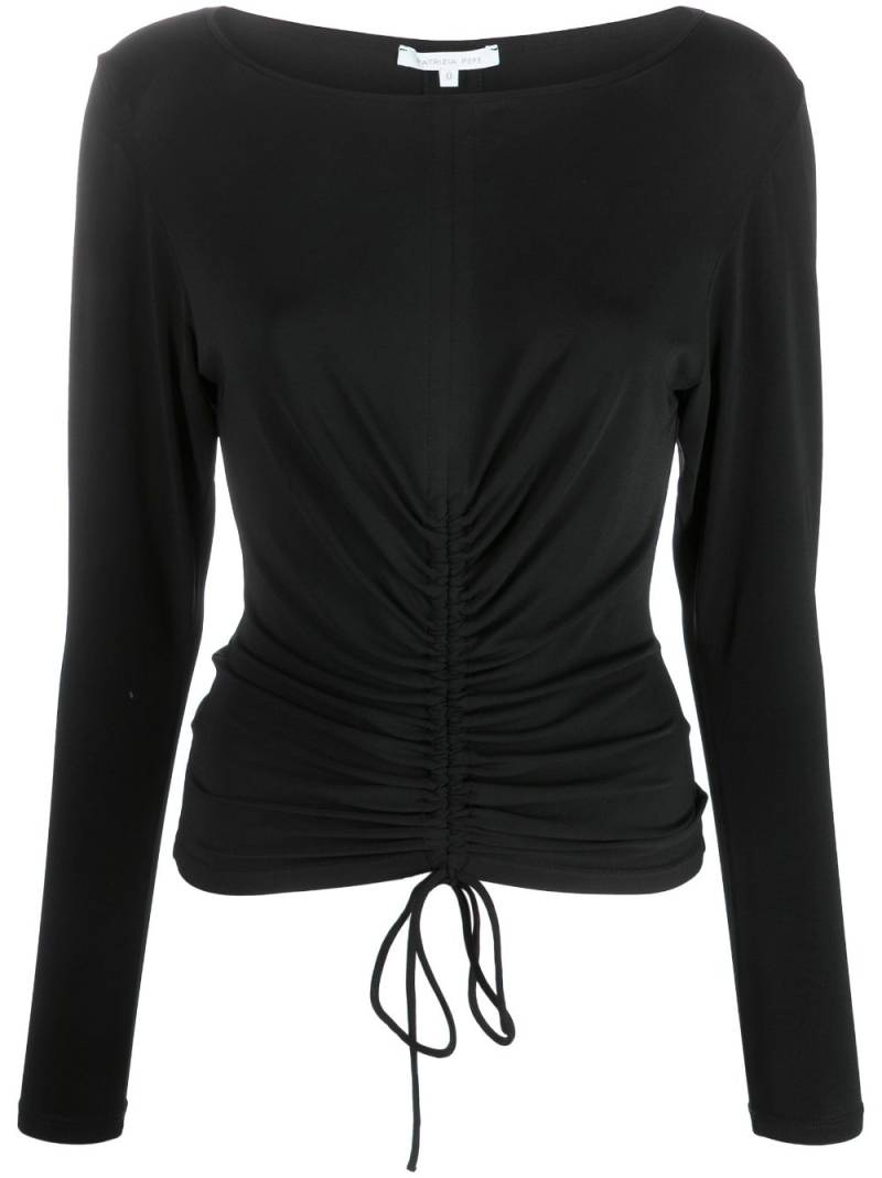 Patrizia Pepe drawstring-hem draped T-shirt - Black von Patrizia Pepe