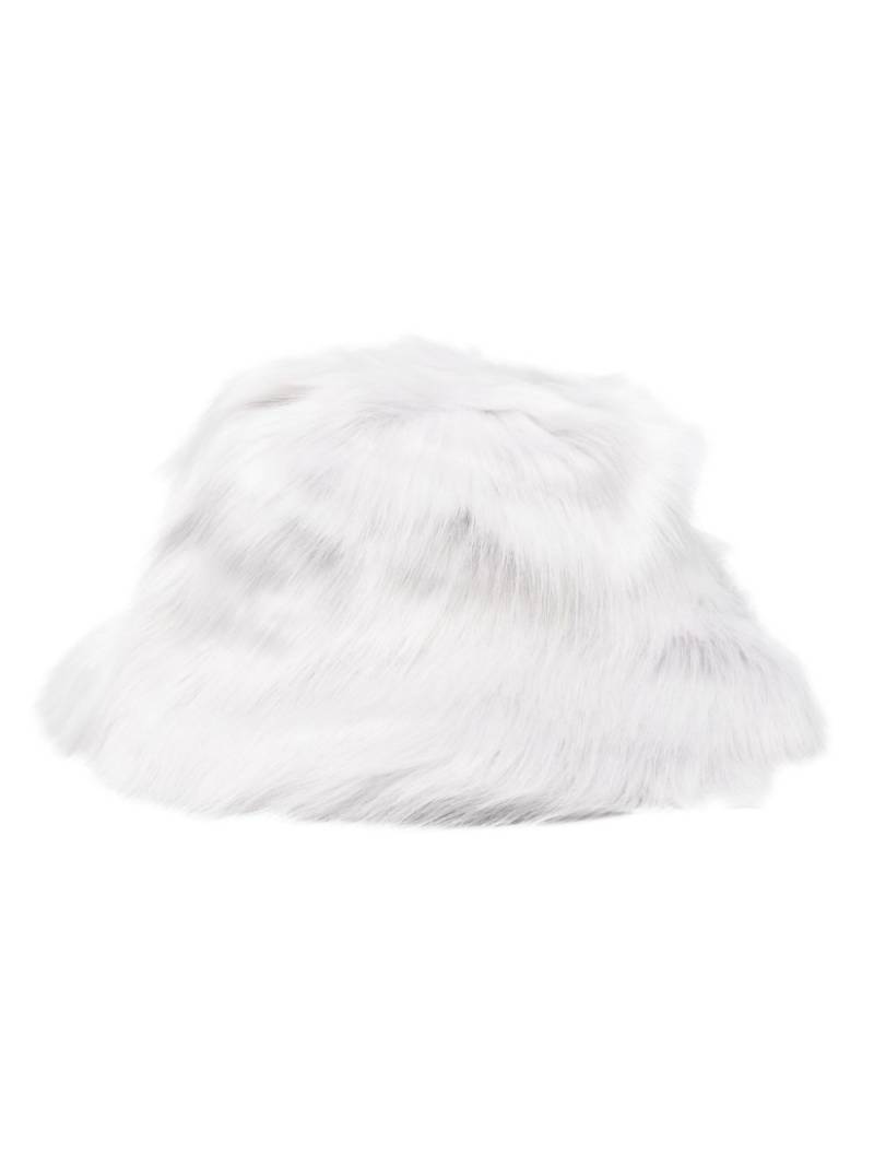 Patrizia Pepe faux-fur wide-brim bucket hat - Grey von Patrizia Pepe