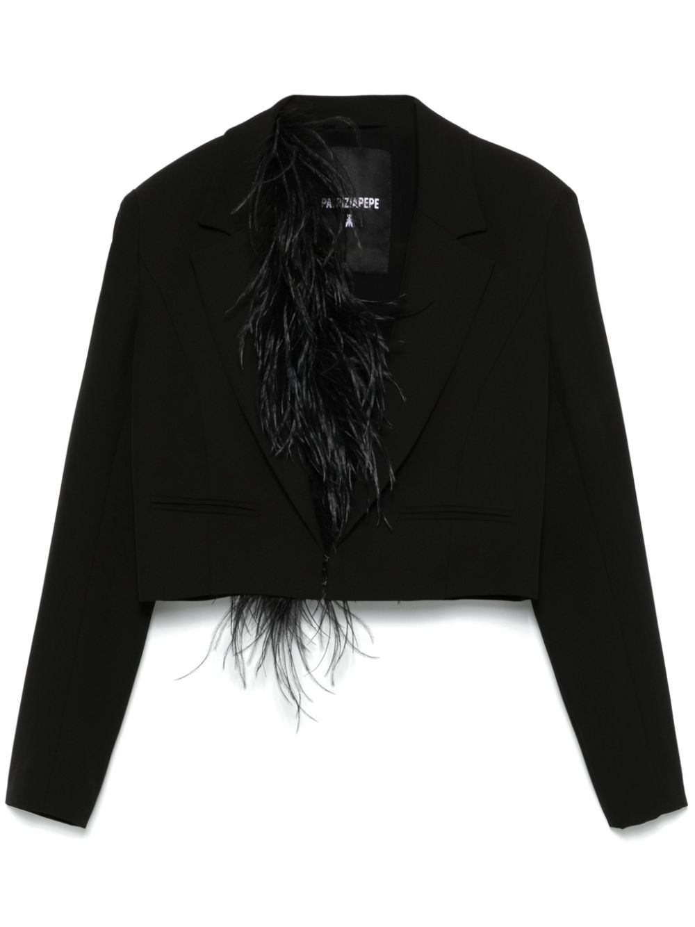 Patrizia Pepe feather-trim blazer - Black von Patrizia Pepe