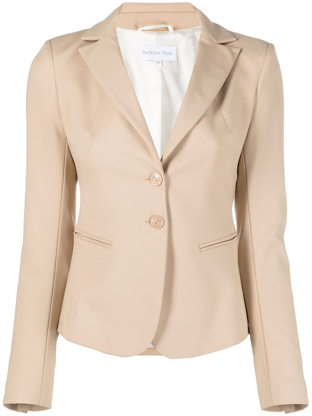 Patrizia Pepe fitted notched lapel blazer - Neutrals von Patrizia Pepe