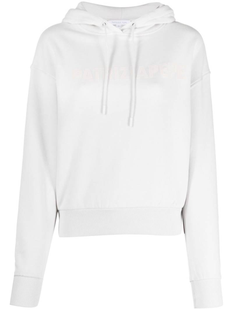 Patrizia Pepe flocked-logo organic cotton hoodie - White von Patrizia Pepe