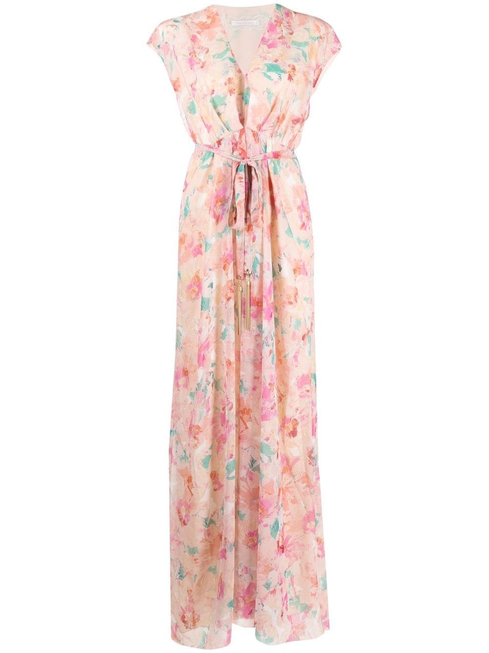 Patrizia Pepe floral print V-neck maxi dress - Pink von Patrizia Pepe