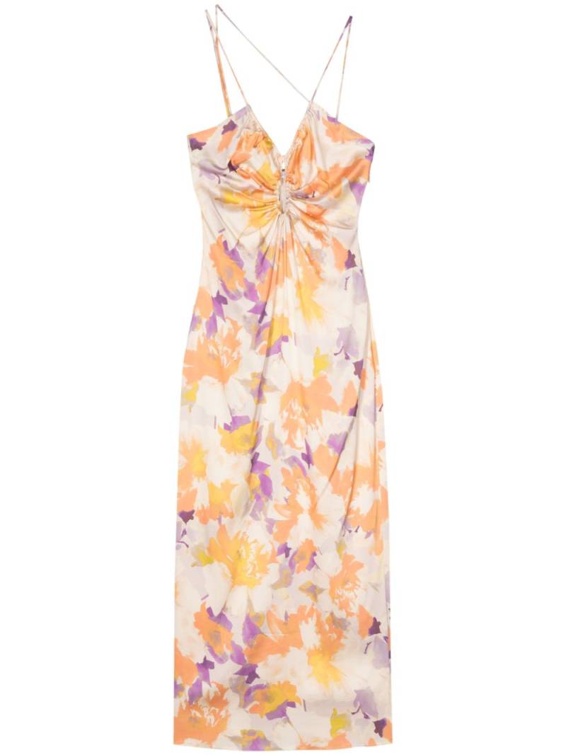 Patrizia Pepe floral-print midi dress - Orange von Patrizia Pepe