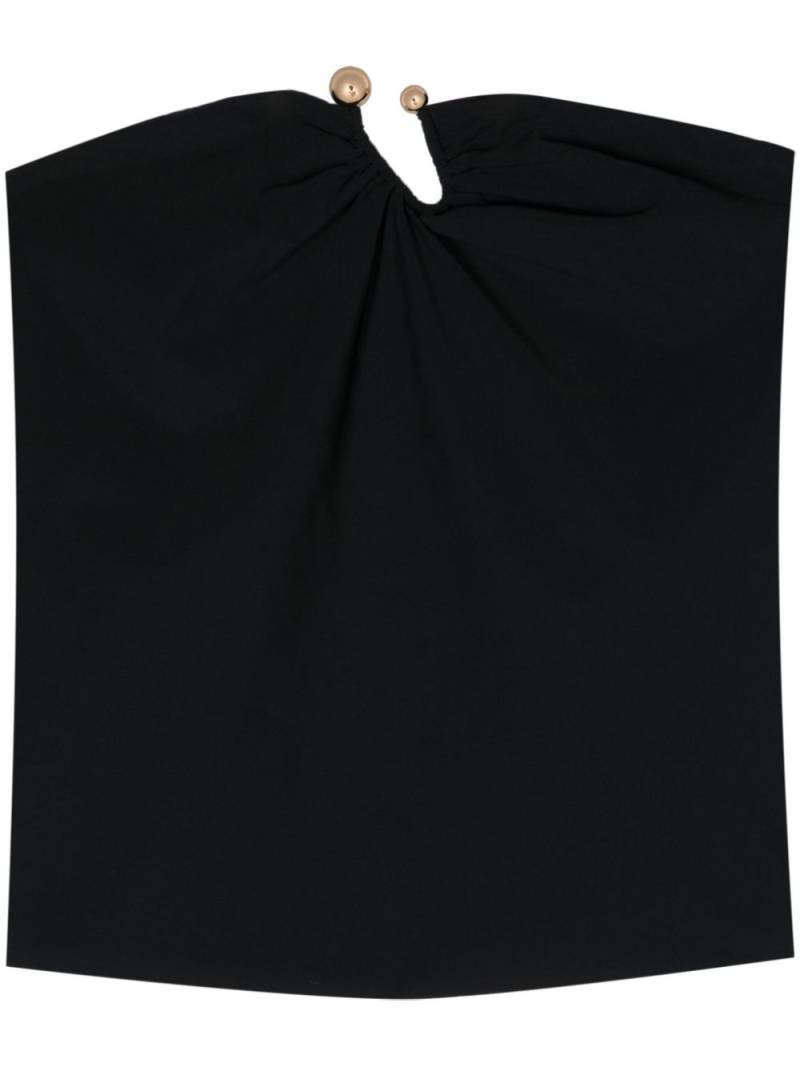 Patrizia Pepe gathered ring-detail bandeau top - Black von Patrizia Pepe