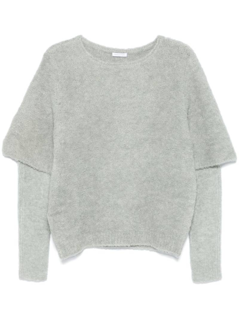 Patrizia Pepe half-sleeves bouclé jumper - Grey von Patrizia Pepe