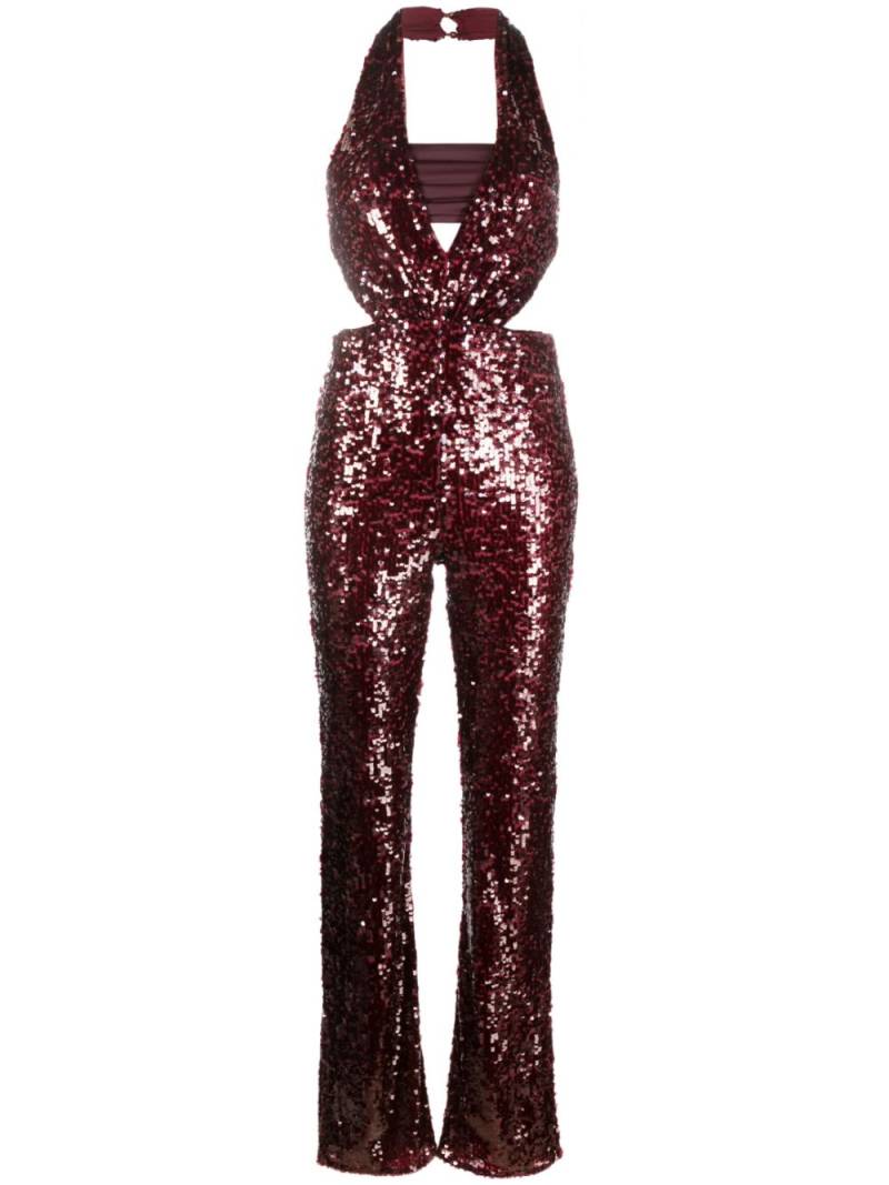 Patrizia Pepe halterneck sequin-embellished jumpsuit - Red von Patrizia Pepe