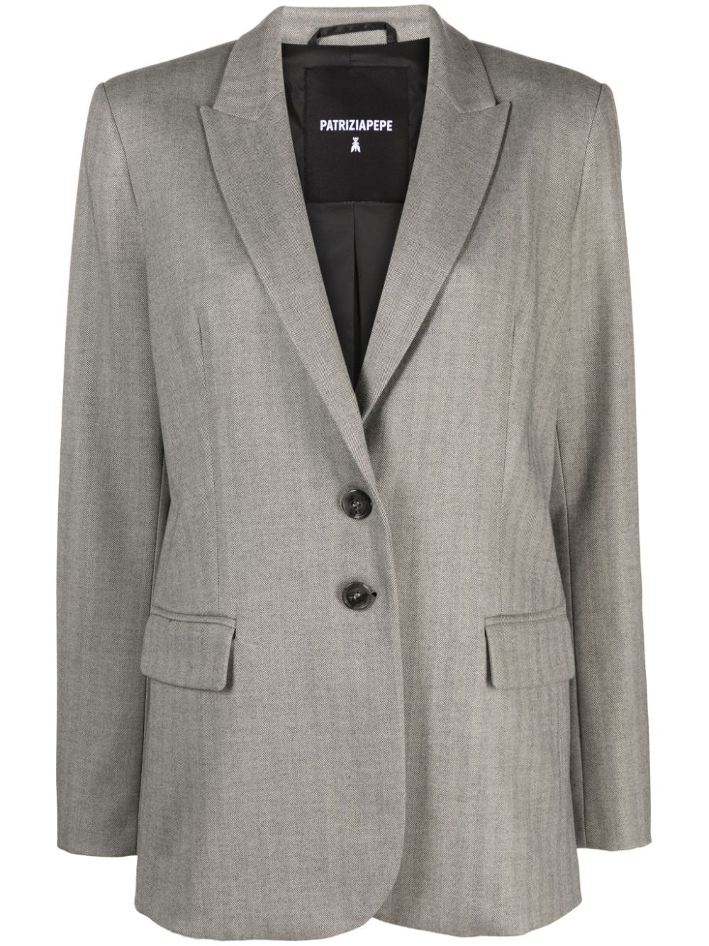 Patrizia Pepe herringbone-pattern single-breasted blazer - Grey von Patrizia Pepe