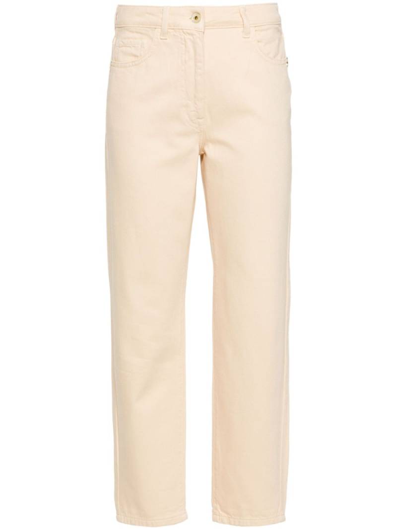 Patrizia Pepe high-rise logo-patch cropped jeans - Yellow von Patrizia Pepe