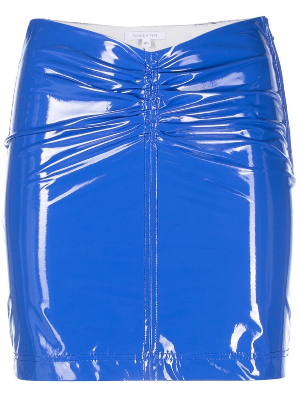 Patrizia Pepe high-shine gathered-detail skirt - Blue von Patrizia Pepe