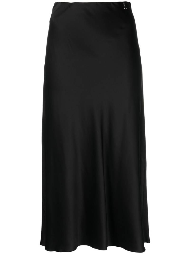 Patrizia Pepe high-waisted satin midi skirt - Black von Patrizia Pepe