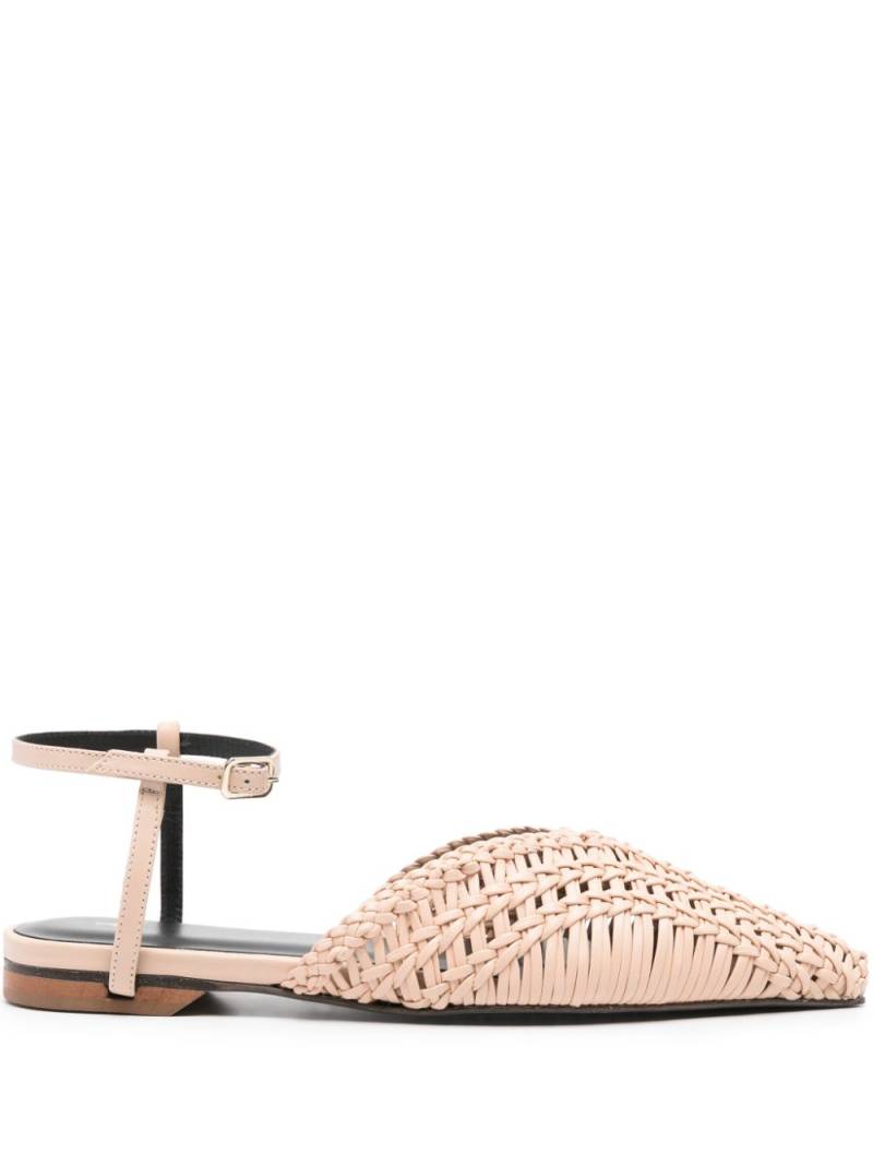 Patrizia Pepe interwoven leather slippers - Neutrals von Patrizia Pepe