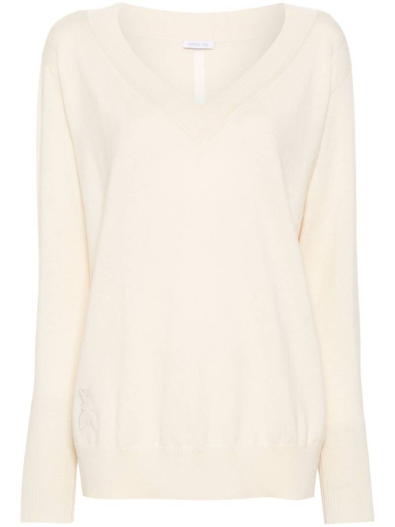 Patrizia Pepe logo-embossed sweater - Neutrals von Patrizia Pepe