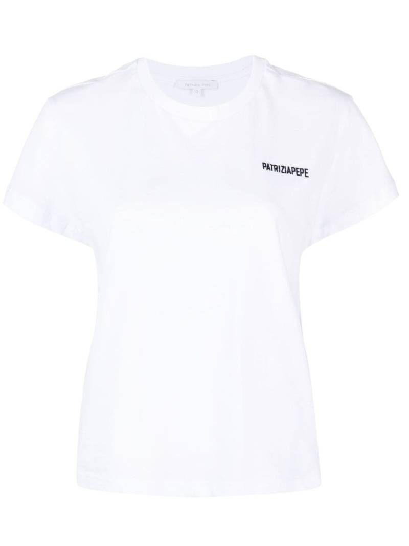 Patrizia Pepe logo-embroidered cotton T-shirt - White von Patrizia Pepe