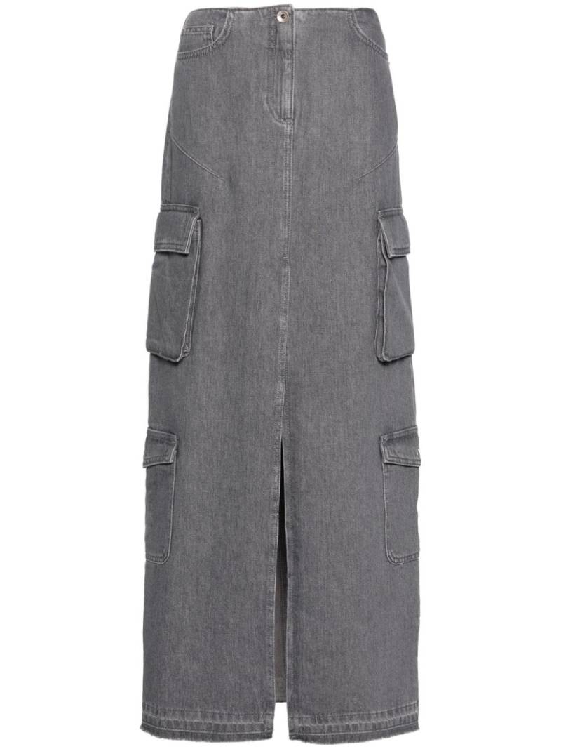 Patrizia Pepe logo-plaque maxi skirt - Grey von Patrizia Pepe