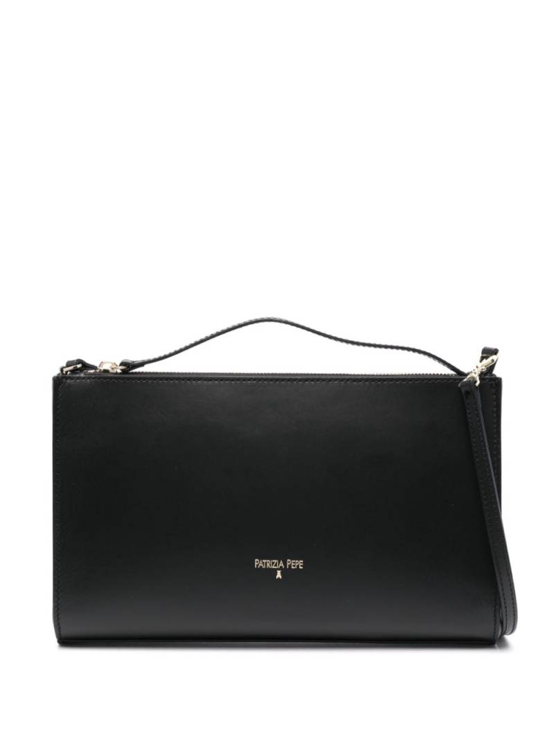 Patrizia Pepe logo-print leather shoulder bag - Black von Patrizia Pepe