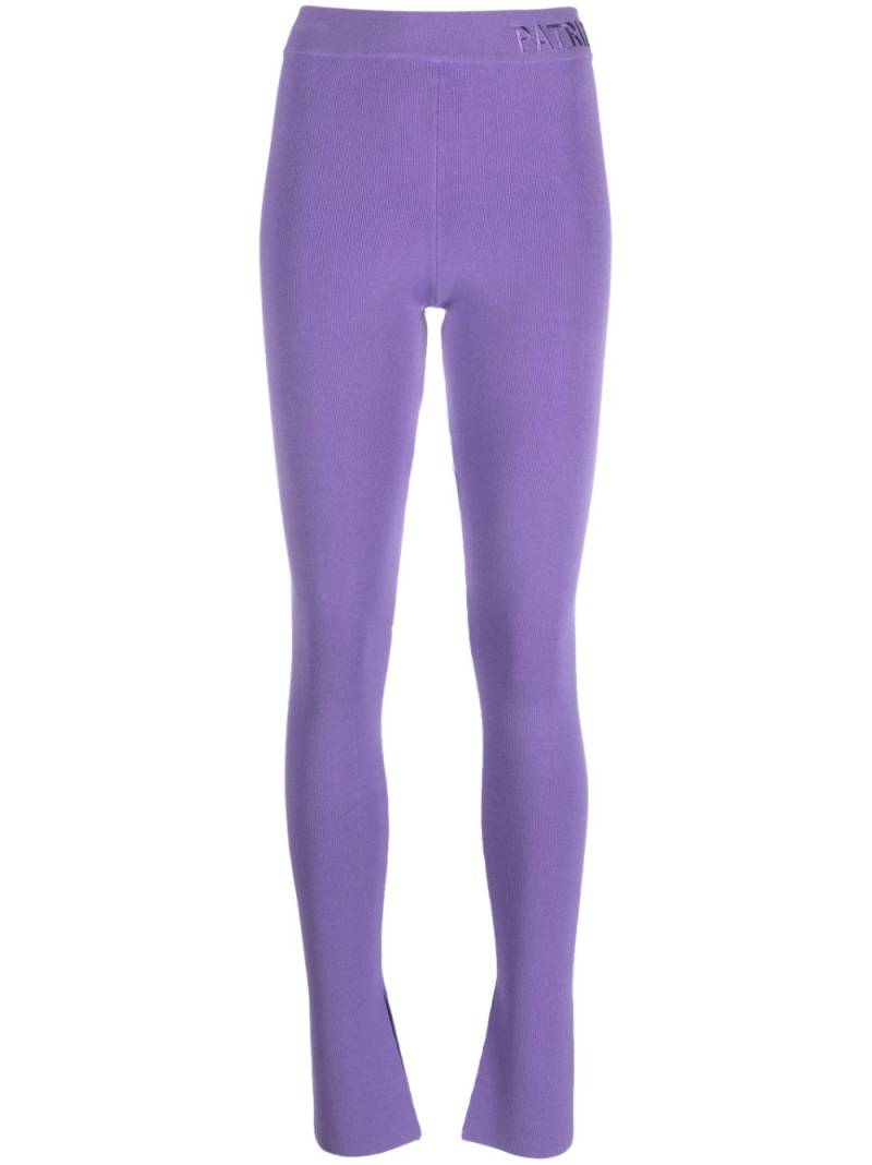 Patrizia Pepe logo-waistband mid-rise trousers - Purple von Patrizia Pepe