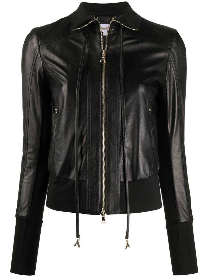 Patrizia Pepe long sleeve leather jacket - Black von Patrizia Pepe