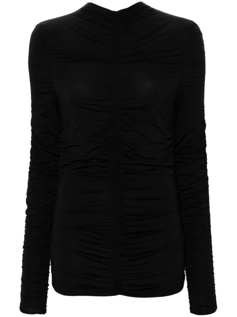 Patrizia Pepe long-sleeve ruched blouse - Black von Patrizia Pepe