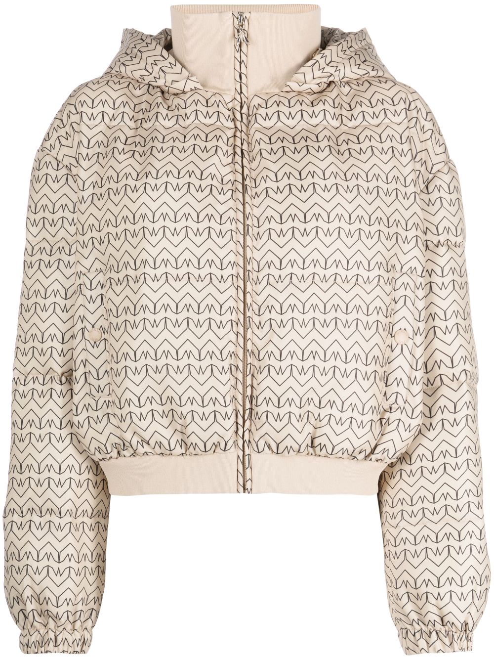 Patrizia Pepe monogram padded down jacket - Neutrals von Patrizia Pepe