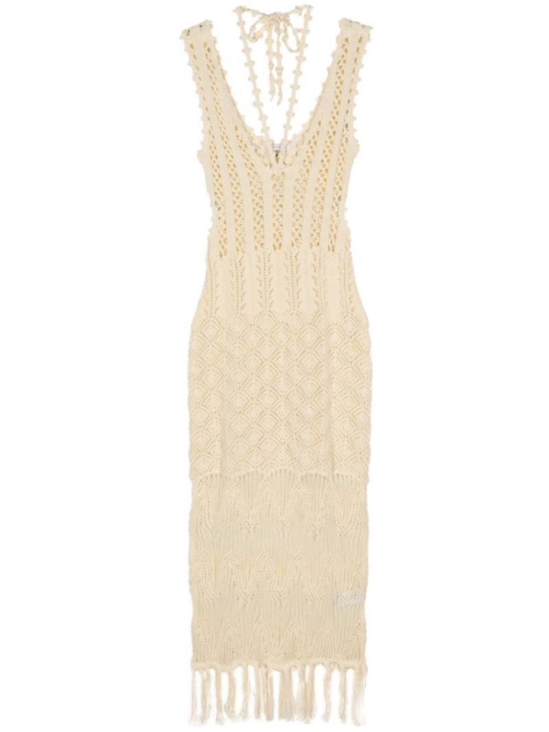 Patrizia Pepe open-knit maxi dress - Neutrals von Patrizia Pepe