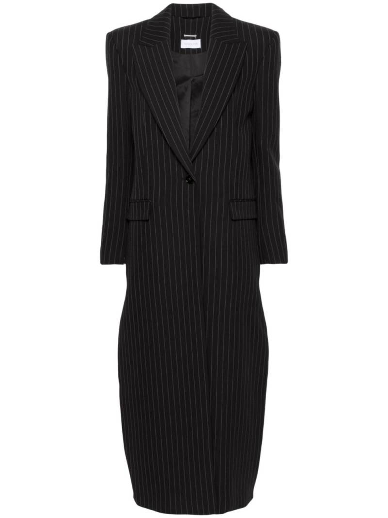 Patrizia Pepe pinstripe flannel maxi coat - Black von Patrizia Pepe