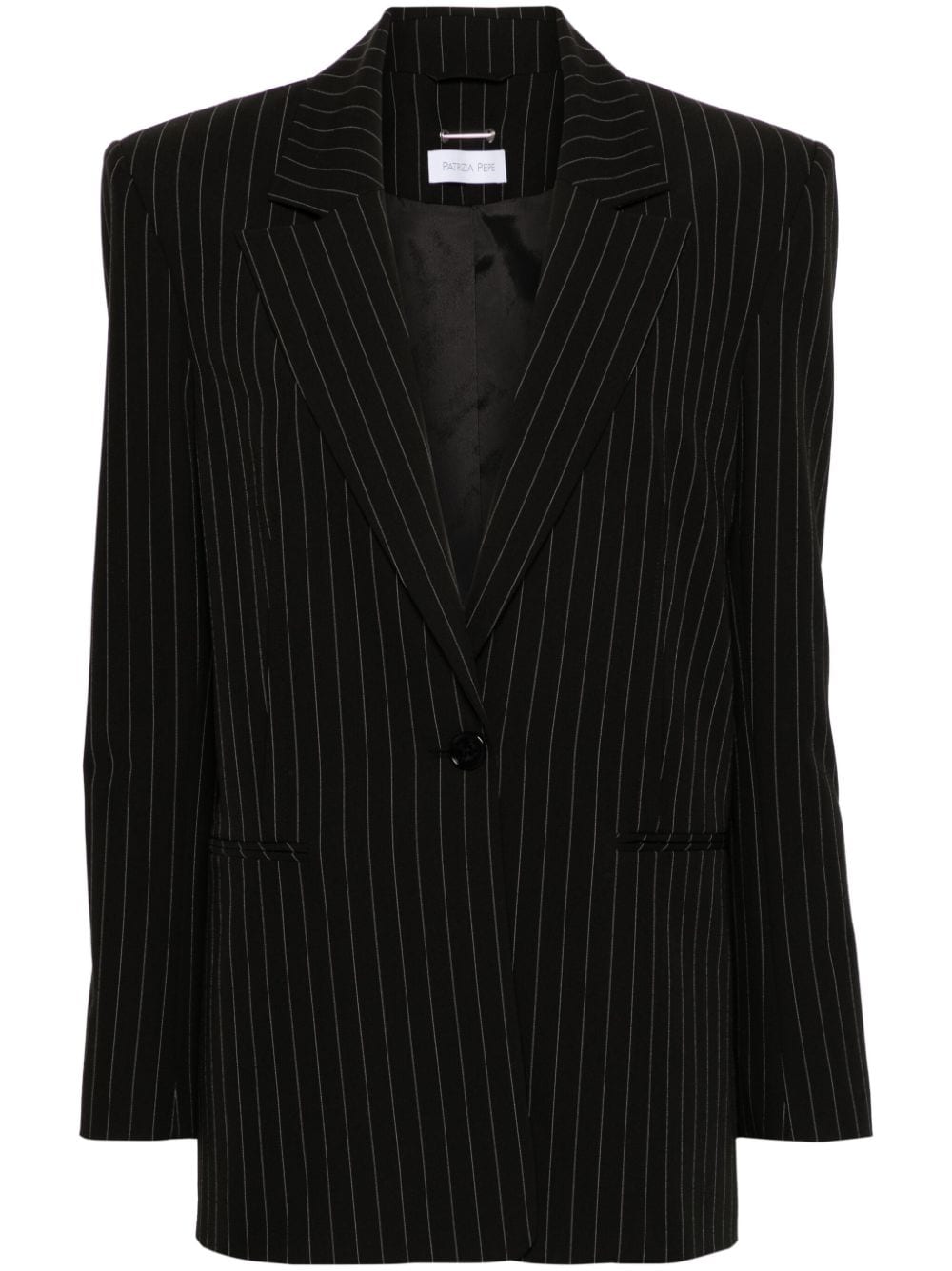 Patrizia Pepe pinstripe single-breasted blazer - Black von Patrizia Pepe