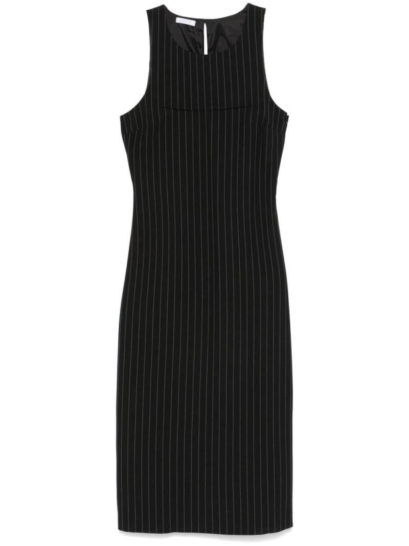 Patrizia Pepe pinstriped crew-neck midi dress - Black von Patrizia Pepe