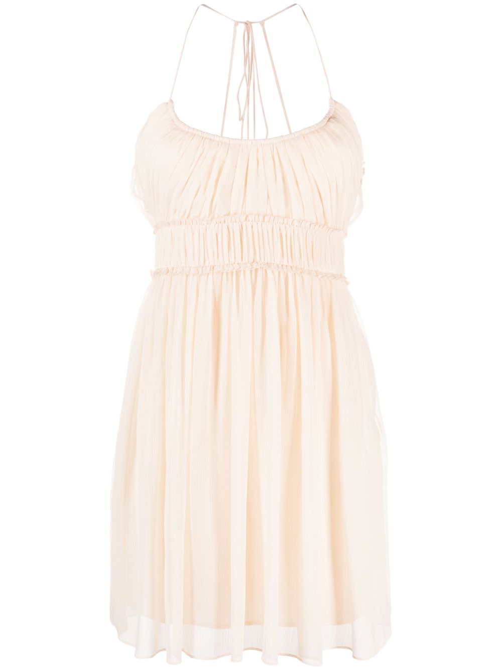 Patrizia Pepe plissé-effect midi dress - Neutrals von Patrizia Pepe